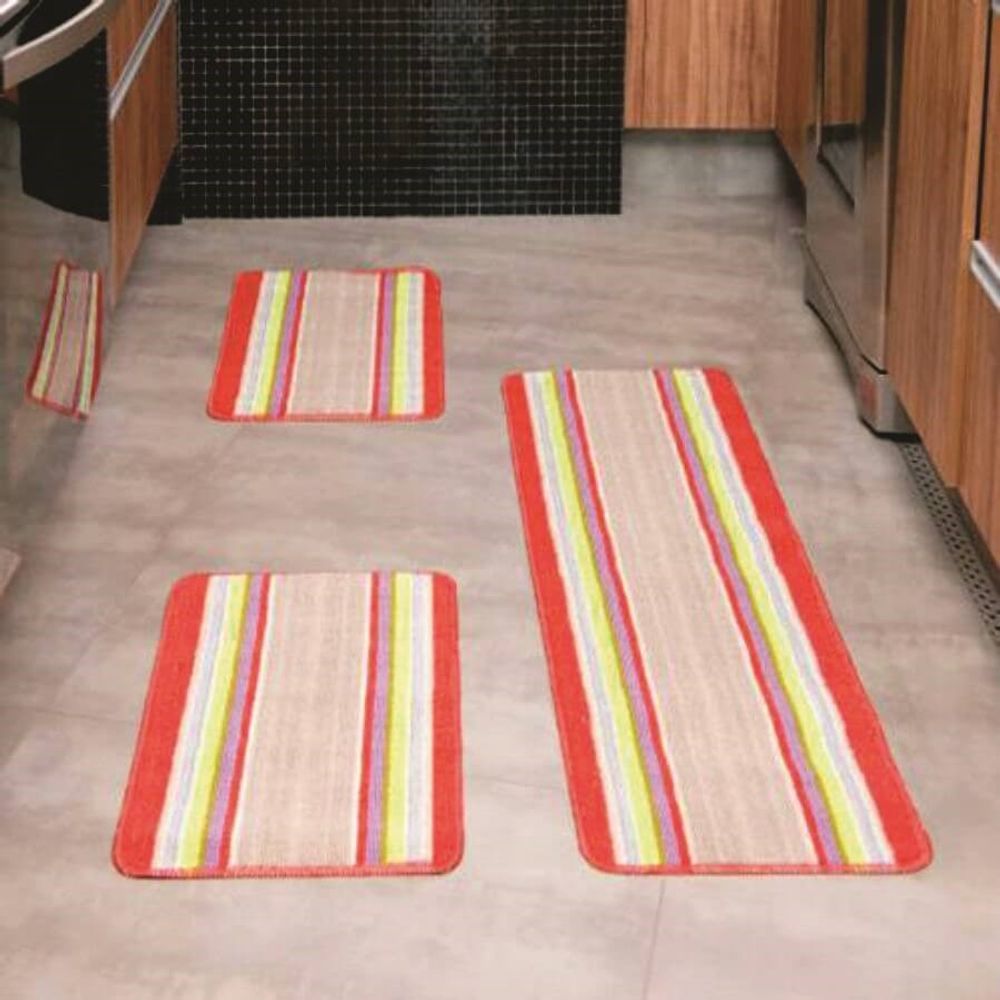 Linha Crochê – Jogo de Tapetes de Cozinha Crochê Dual Color