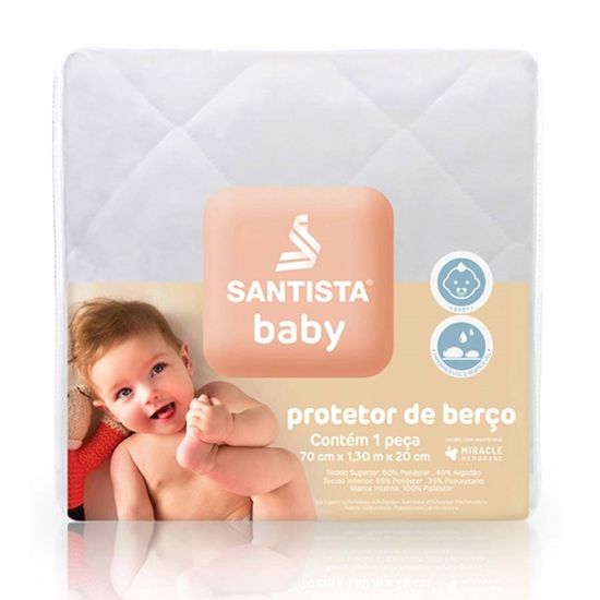 Protetor Impermeável Baby Para Berço 70cm x 1,30m - Santista