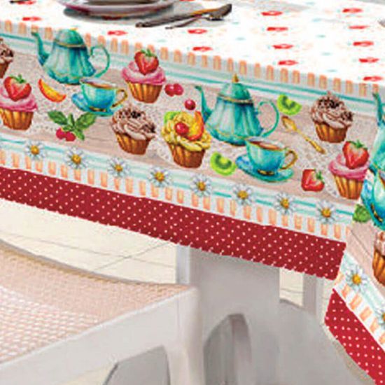 Toalha de Mesa Genebra Redonda 1,60m - Dohler - Cupcake Lea 01