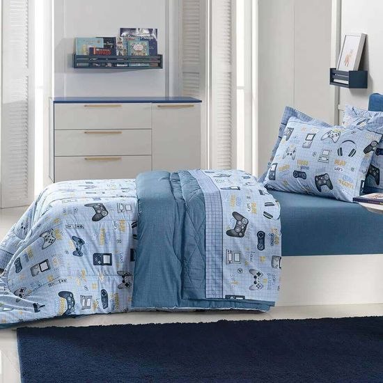 Jogo de Cama Solteiro Diversão 180 Fios com 3 Peças - Karsten