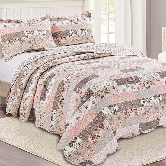 Kit Colcha Solteiro Evolution Patchwork 1,60m x 2,30m com 02 Peças ...