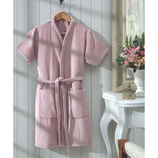 Roupão Velour Adulto Fiore Liso com Bolso Tamanho: GG - Dohler - Rosa Claro 10768