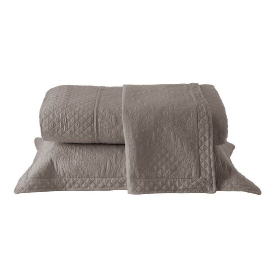 Kit Colcha Casal Provence Matelassê 2,20m x 2,40m com 3 Peças - Rozac - Amêndoa