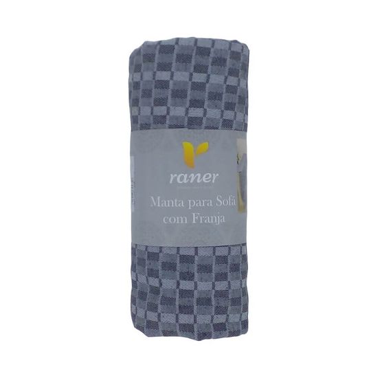 Manta para Sofá com franja 1,40m x 1,60m - Raner - Marrom