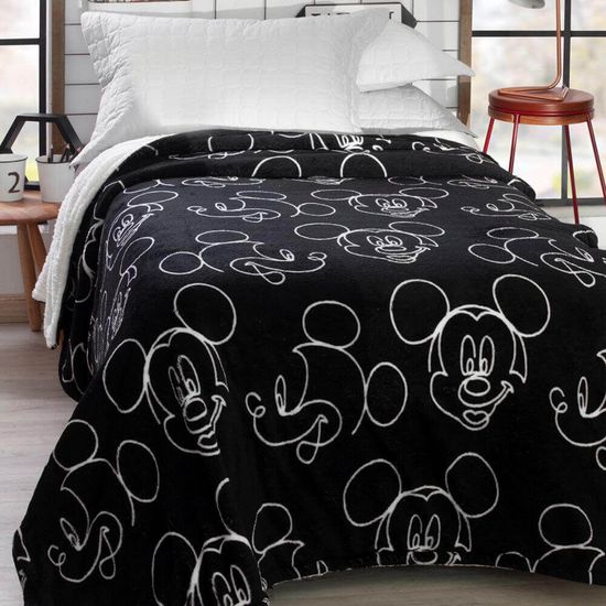 Cobertor com Sherpa Disney/Marvel 1,50m x 2,00m - Jolitex - Mickey Mouse