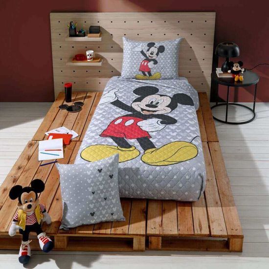Colcha Solteiro Disney 1,60m x 2,35m - Hedrons - Mickey Classic