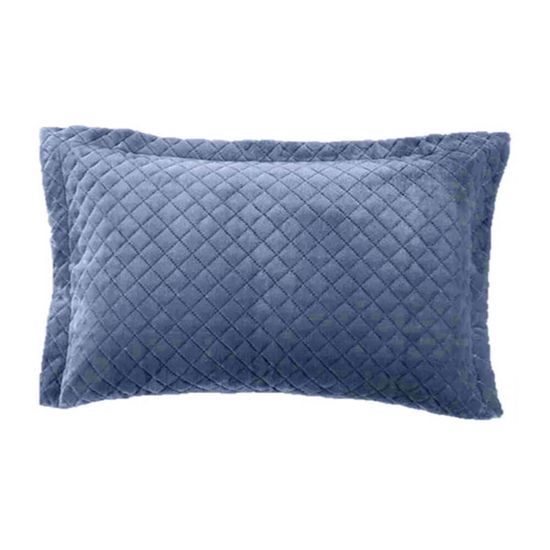 Porta Travesseiro Avulso Plush Inove Liso 55cm x 80cm - Hedrons - Azul Indigo