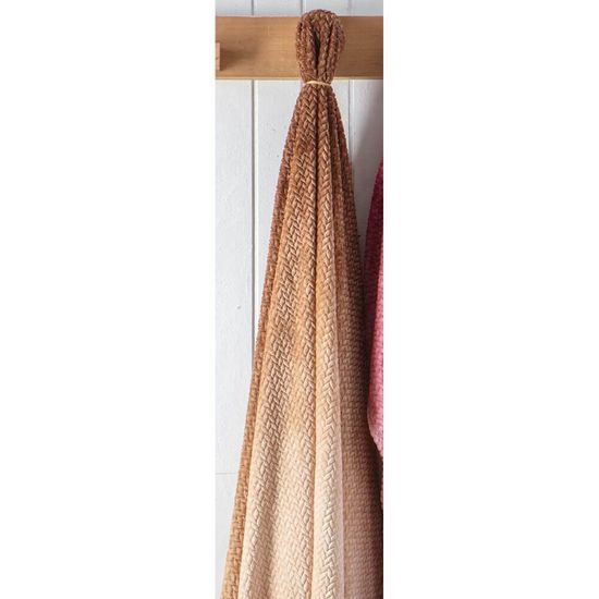 Manta Jacquard Fantasy Tranças Casal 1,80m x 2,20m - Jolitex - Marrom Degradê