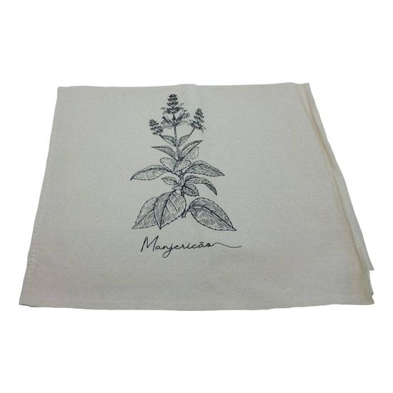 Pano de Prato Rústico Cru com Bainha 68cm x 44cm - A Sacaria - Manjericão