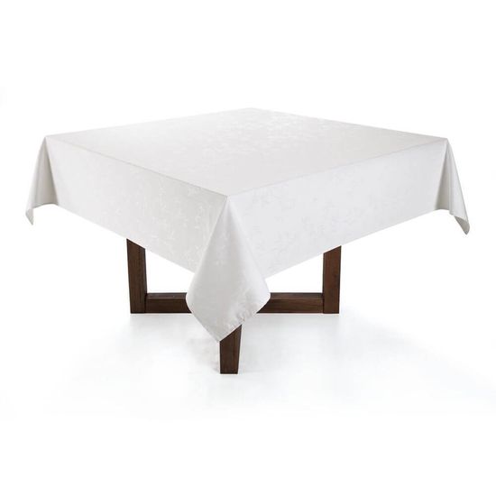 Toalha de Mesa Quadrada Celebra Natal 1,80m x 1,80m - Karsten - Veríssimo Branco 01