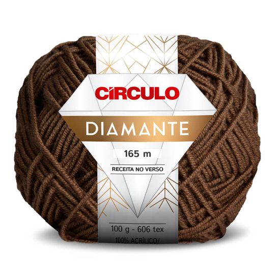 Lã Diamante 100 Gramas com 165 Metros - Circulo - Chocolate 854
