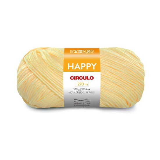 Lã Happy 100 Gramas com 270 Metros - Circulo - Amarelo Candy 1771