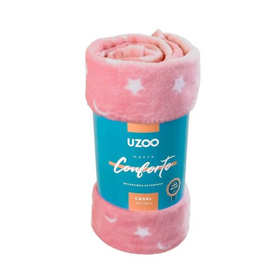 Manta de Microfibra Casal Flannel Conforto Estampada 1,80m x 2,00m - Uzoo - Estrela