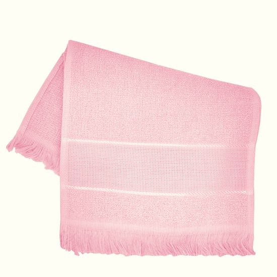 Toalha Social com Franja 36cm x 23cm - Marcotex - Rosa Flor 1333