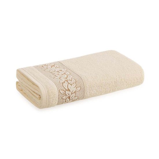 Toalha de Rosto Provence 48cm x 80cm - Karsten - Bege 10096/Ouro 1