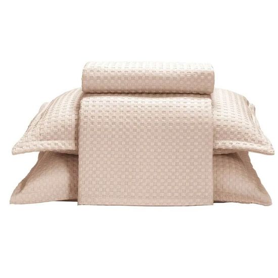Kit Colcha King Provença 2,80m x 2,50m com 3 Peças - Dohler - Bege 12341