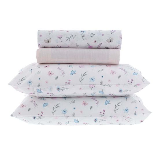 Jogo de Cama Queen New Innovi 180 Fios com 4 Peças - Kacyumara - Mariposy