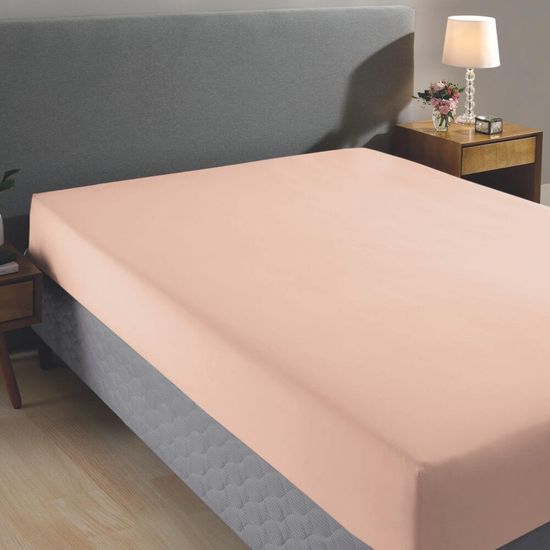 Lençol Avulso Solteiro Priori Liso Com Elástico 90cm x 2,00m x 35cm - Dohler - Salmão 11620