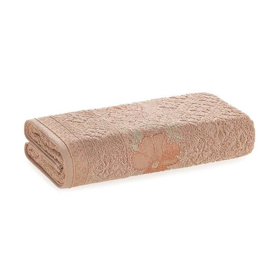 Toalha de Rosto Felpuda Yuna 48cm x 80cm - Karsten - Deserto 60238/Salmão Verde 25
