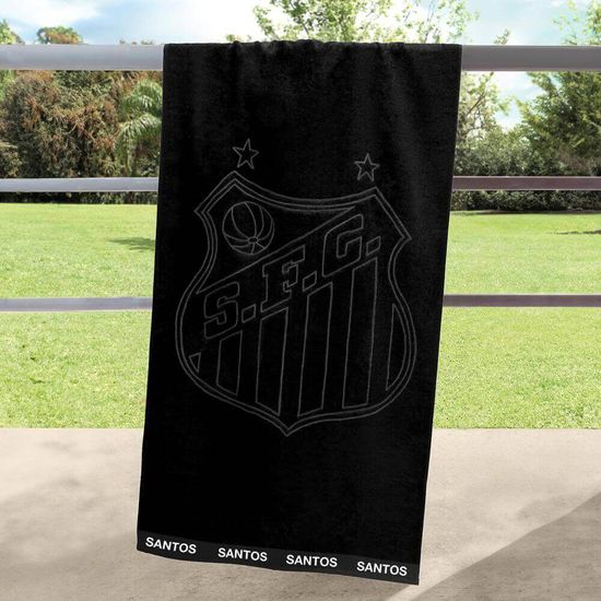 Toalha de Banho Jacquard Veludo Times de Futebol 70cm x 1,40m - Buettner - Santos 714075