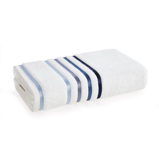 Toalha Banhão Felpuda Lumina 86cm x 1,50m - Karsten - Branco 01/Azul 3