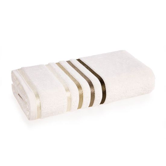 Toalha de Banho Felpuda Lumina 70cm x 1,40m FL - Karsten - Ivory 1112/Marrom 1