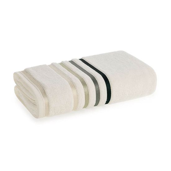 Toalha de Banho Felpuda Lumina 70cm x 1,40m FL - Karsten - Ivory 1112/Verde 7