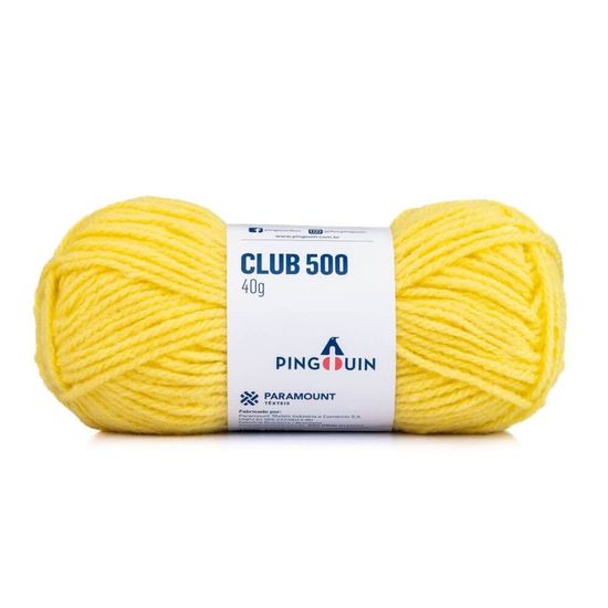 Kit 5 unidades Lã Club 500 40 Gramas com 80 Metros - Pingouin - Amarelo Plus 1286