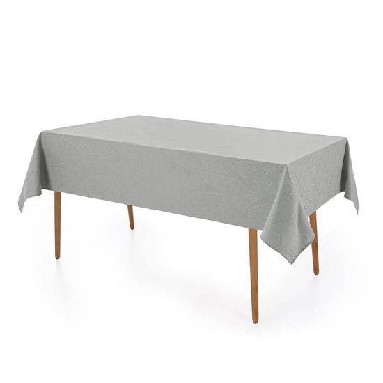 Toalha de Mesa Sempre Limpa Retangular 1,60m x 3,20m - Karsten - Herbare Prata