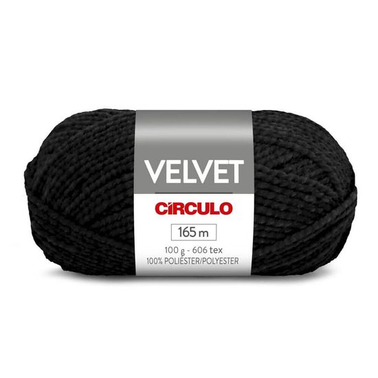Fio Velvet 100 Gramas com 165 Metros - Circulo - Preto 940