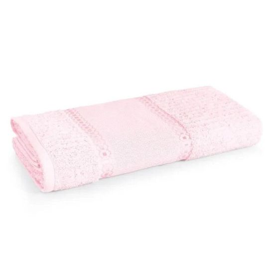 Toalha de Banho Passa Fitas para Bordar 66cm x 1,40m - Karsten - Rosa Quartzo 60162