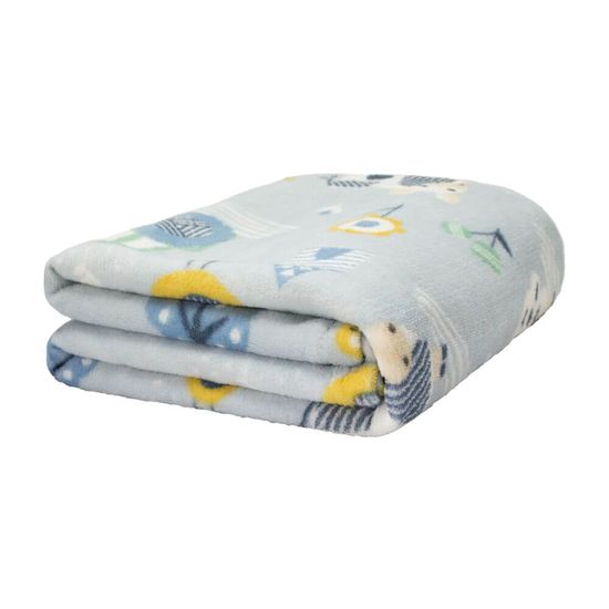 Cobertor de Microfibra Baby Corrido 80cm x 1,10m - Camesa - Fazendinha Azul