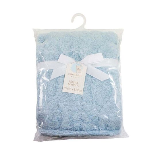 Manta de Microfibra Baby Soninho 75cm x 1,00m - Camesa - Azul