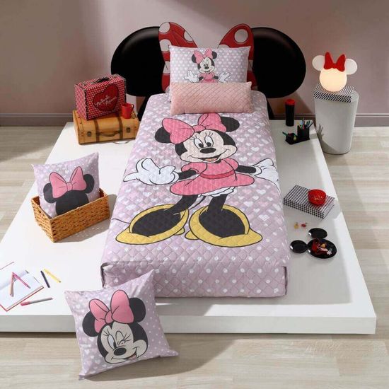 Colcha Solteiro Disney 1,60m x 2,35m - Hedrons - Minnie Classic