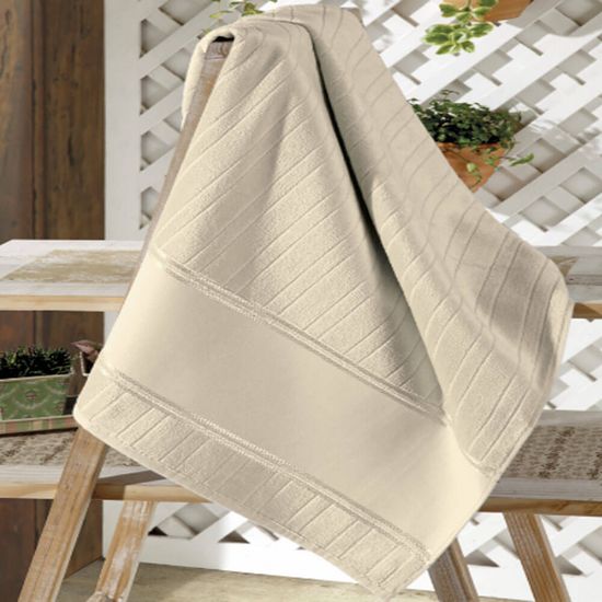 Toalha de Banho Aveludada Artesanalle para Pintar 70cm x 1,40m - Dohler - Bege 6719
