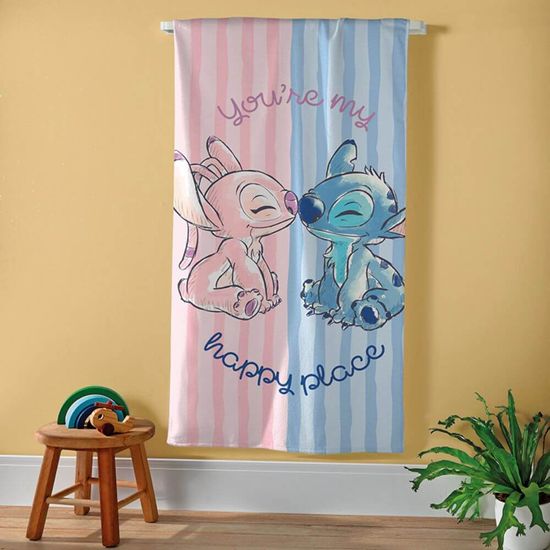 Toalha de Praia Aveludada Licenciada III AF-958 Estampada 70cm x 1,30m - Dohler - Stitch 06