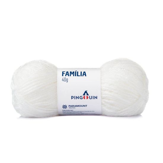 Kit 5 unidades Lã Família 40 Gramas com 106 Metros - Pingouin - Branco 002