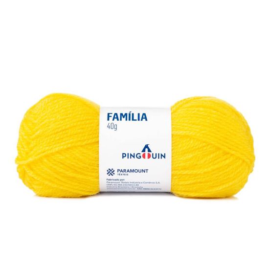 Kit 5 unidades Lã Família 40 Gramas com 106 Metros - Pingouin - Amarelo Plus 1286