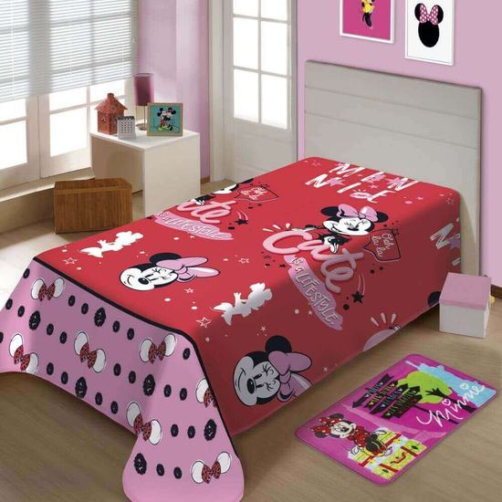 Manta de Microfibra Fun Disney 1,50m x 2,00m - Jolitex - Minnie Mouse