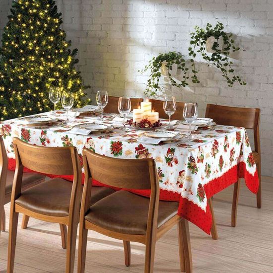 Toalha de Mesa Retangular Athenas Estampada Natal 1,60m x 2,50m - Dohler - Natal 111