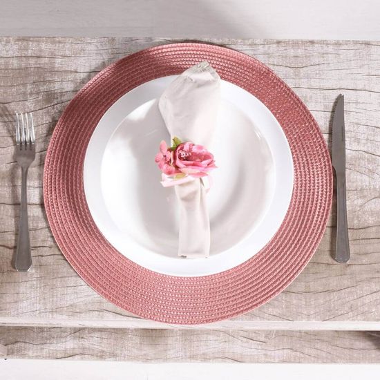 Serviço Americano Requinte Redondo 38cm - Hiper Textil - Rose