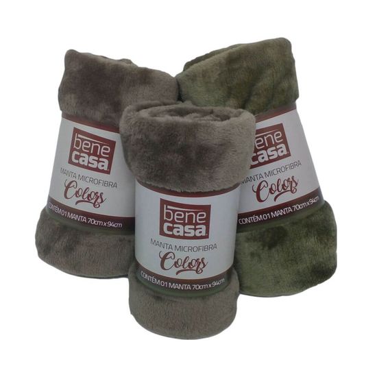 Manta de Microfibra Colors 70cm x 94cm - Hiper Textil - Tons de Marrom