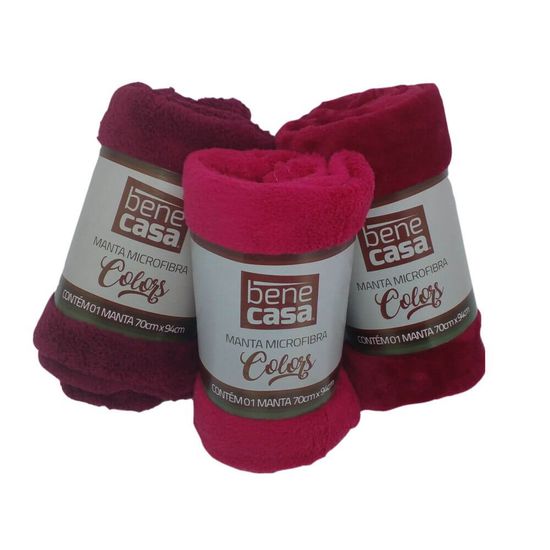 Manta de Microfibra Colors 70cm x 94cm - Hiper Textil - Tons de Vermelho