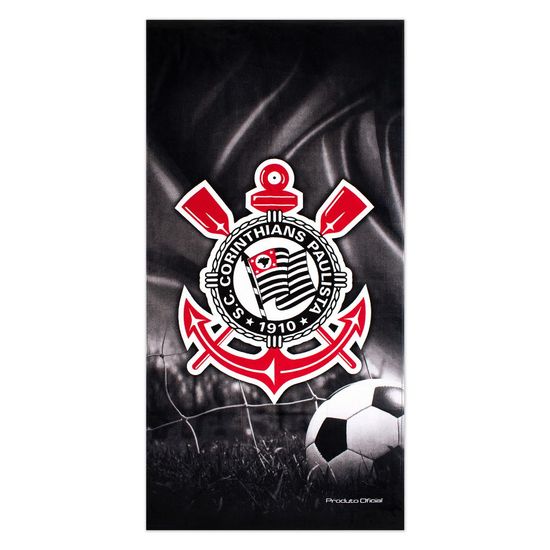 Toalha de Banho Aveludada Estampada de Times 70cm x 1,40m - Buettner - Corinthians 16151