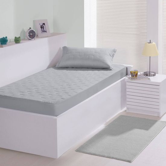 Kit Colcha Solteiro Sleep 88cm x 1,88m com 2 Peças - Bouton - Cinza