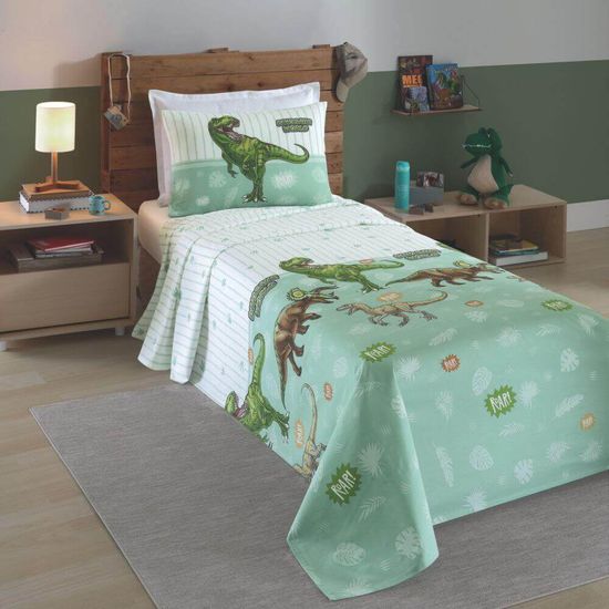 Jogo de Cama Infantil Priori Kids com 3 Peças - Dohler - Dino