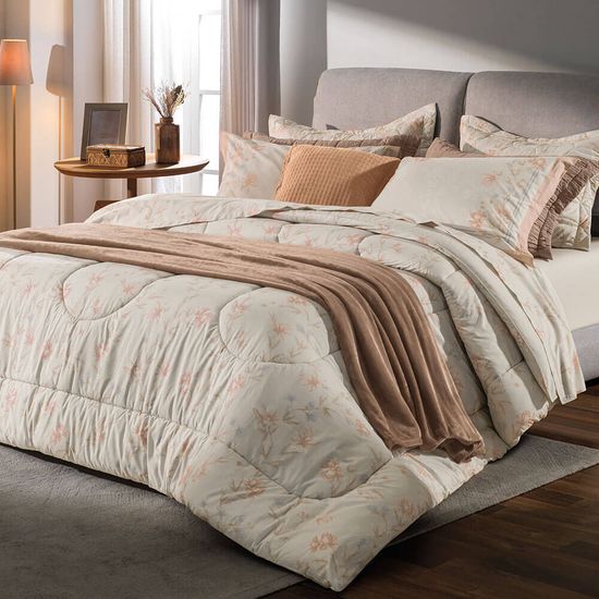 Jogo de Cama Casal Verbena 180 Fios com 4 Peças - Karsten - sacaria