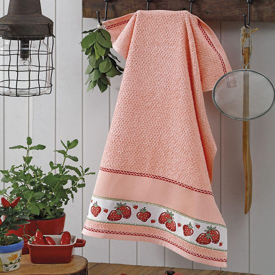 Pano de Prato Atoalhado Picnic 45cm x 70cm - Dohler - Morangos