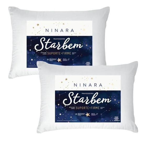 Kit com 2 Travesseiros Starbem 50cm x 70cm - Ninara