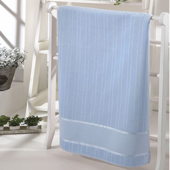 Toalha Banhão Aveludada Bella para Bordar 90cm x 1,50m - Dohler - Azul Bebê